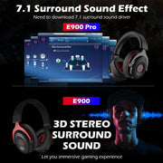 Cuffie da gioco luminose USB montate sulla testa e controllate da filo EKSA E900 Pro 7.1 con microfono, E900 Pro