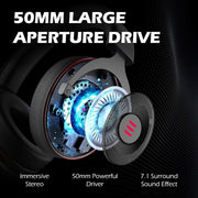 Cuffie da gioco luminose USB montate sulla testa e controllate da filo EKSA E900 Pro 7.1 con microfono, E900 Pro
