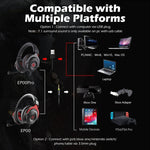 Cuffie da gioco luminose USB montate sulla testa e controllate da filo EKSA E900 Pro 7.1 con microfono, E900 Pro