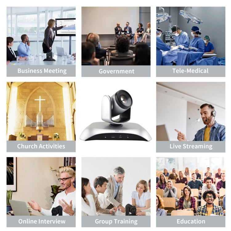 YANS YS-H13UH USB HD 1080P Zoom 3X Telecamera per videoconferenze grandangolare con telecomando, YS-H13UH