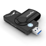 ROCKETEK CR310 USB 2.0 + Scheda TF + Scheda SD + Scheda SIM + Lettore di schede multifunzione Smart Card, USB 2.0