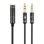 Cavo adattatore da 3,5 mm femmina a 2 x 3,5 mm maschio, 3.5mm Female to 2 x 3.5mm Male