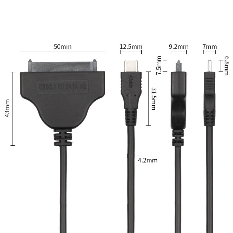 Cavo USB Type-C / USB-C a SATA 2 7+15 Easy Drive, lunghezza: 20 cm