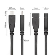 Cavo adattatore USB 3.1 Type-C/USB-C maschio a Type-C/USB-C femmina Gen2, lunghezza: 20 cm, Length: 20cm