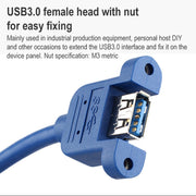 Cavo di prolunga USB 3.0 maschio-femmina con dado a vite, lunghezza cavo: 2 m, 2m