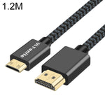 ULT-unite Testa placcata oro HDMI 2.0 maschio a Mini HDMI maschio Cavo intrecciato in nylon, lunghezza cavo: 1,2 m, 1.2m
