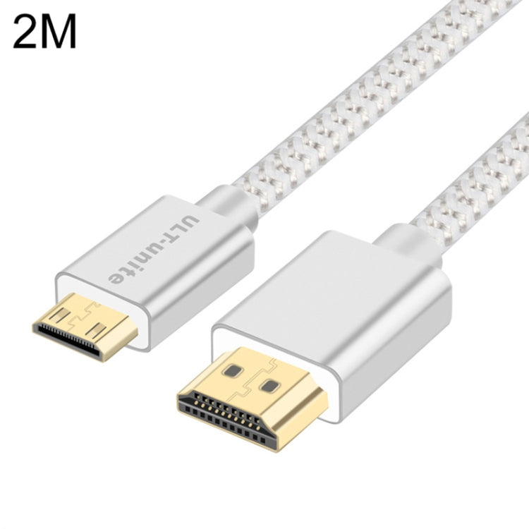 ULT-unite Testa placcata oro HDMI 2.0 maschio a Mini HDMI maschio Cavo intrecciato in nylon, lunghezza cavo: 2 m, 2m