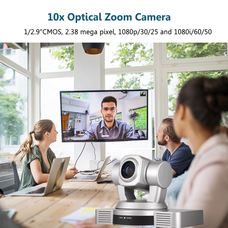 YANS YS-H810DSY Telecamera per videoconferenze con obiettivo zoom 1080P HD 10X con telecomando, presa americana
