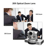 YANS YS-H820UH Telecamera per videoconferenze con obiettivo zoom 1080P HD 20X con telecomando, uscita USB 2.0/HDMI, presa americana