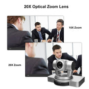 YANS YS-H820UH Telecamera per videoconferenze con obiettivo zoom 1080P HD 20X con telecomando, uscita USB 2.0/HDMI, presa americana