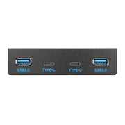 Pannello frontale: 2 x USB 3.0 + 2 x unità floppy USB-C/Type-C, 2 x USB 3.0 + 2 x Type-C