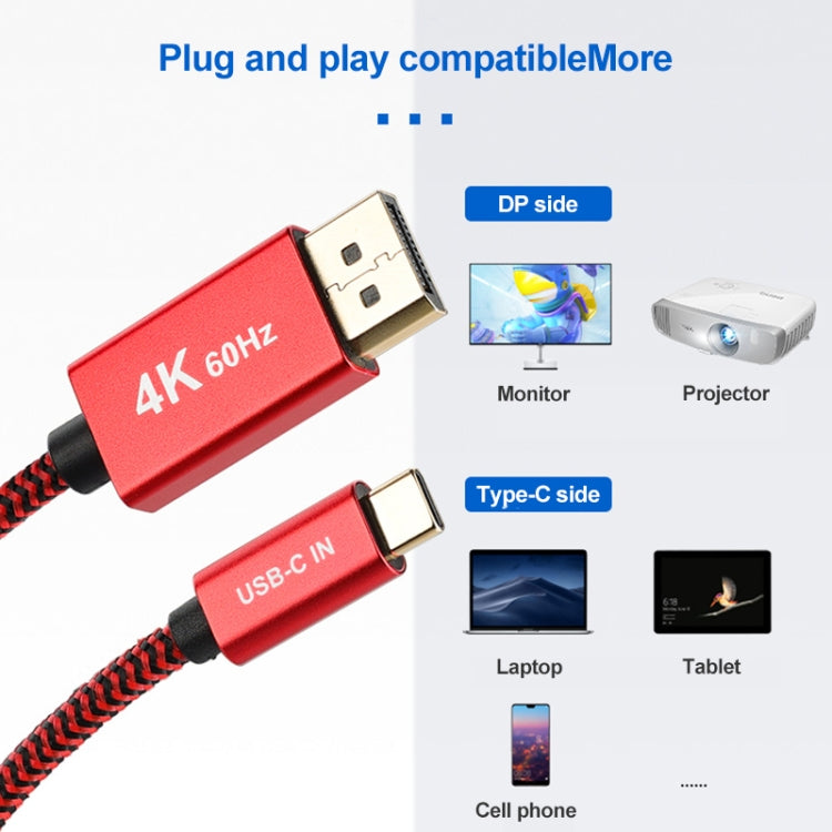 Cavo adattatore USB-C maschio a DisplayPort maschio 4K 60Hz 1,8m