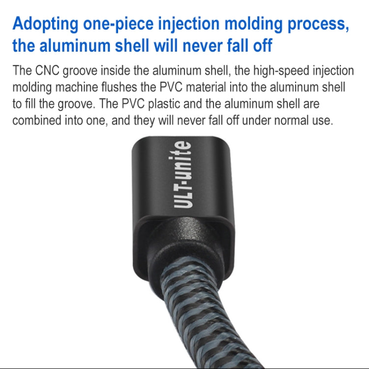 Cavo intrecciato in nylon intrecciato con testa placcata oro ULT-unite da HDMI maschio a micro HDMI maschio, lunghezza cavo: 2 m, 2m