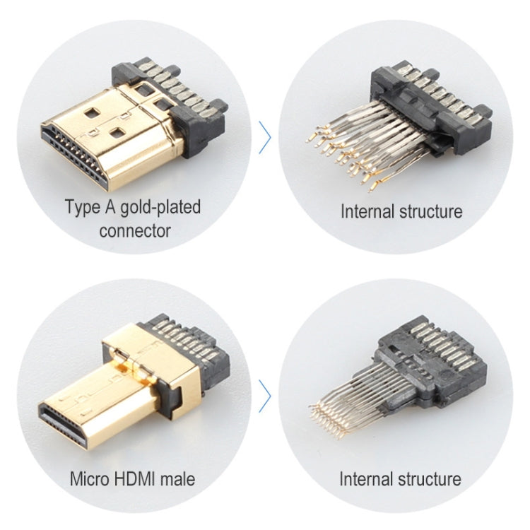 Cavo intrecciato in nylon intrecciato con testa placcata oro ULT-unite da HDMI maschio a micro HDMI maschio, lunghezza cavo: 2 m, 2m
