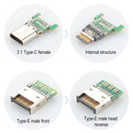 Cavo con deflettore posteriore da USB 3.1 tipo E a USB-C / tipo C
