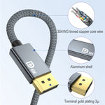 Mini160; cavo adattatore intrecciato DP maschio a DisplayPort 1.4 maschio HD 8K, lunghezza cavo: 2 m