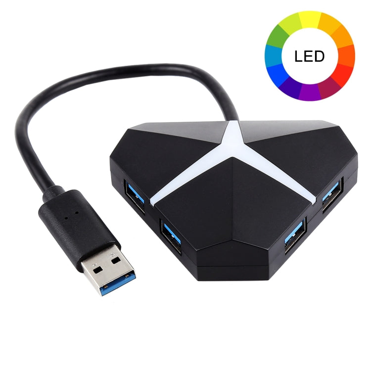 Adattatore HUB USB 3.0 super veloce a 4 porte da 5 Gbps, lunghezza del cavo: circa 20 cm, USB 3.0 HUB (Black), USB 3.0 HUB (White)