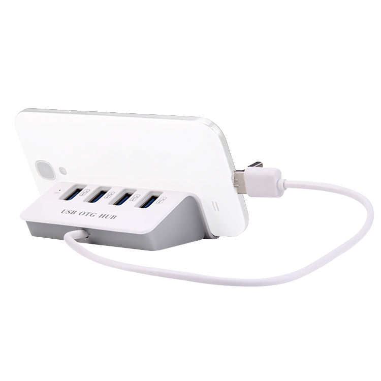 H-506 Docking station OTG HUB 4 in 1 da Micro USB / USB a 4 USB 2.0 con funzione di supporto