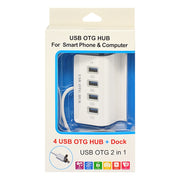 H-506 Docking station OTG HUB 4 in 1 da Micro USB / USB a 4 USB 2.0 con funzione di supporto