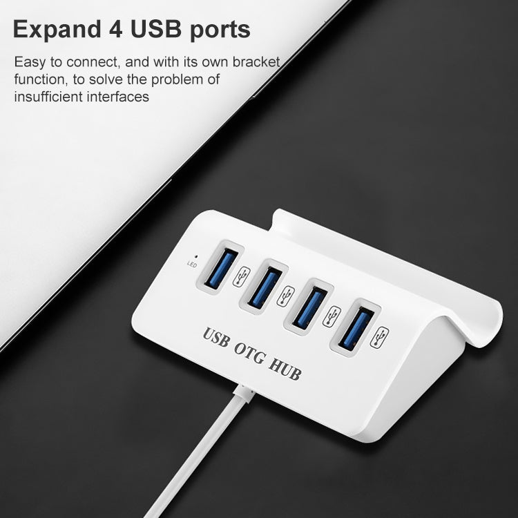 H-506 Docking station OTG HUB 4 in 1 da Micro USB / USB a 4 USB 2.0 con funzione di supporto