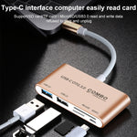 Hub USB-C 5 in 1 con lettore schede SD TF Micro SD e porte USB