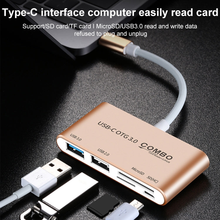 Hub USB-C 5 in 1 con lettore schede SD TF Micro SD e porte USB