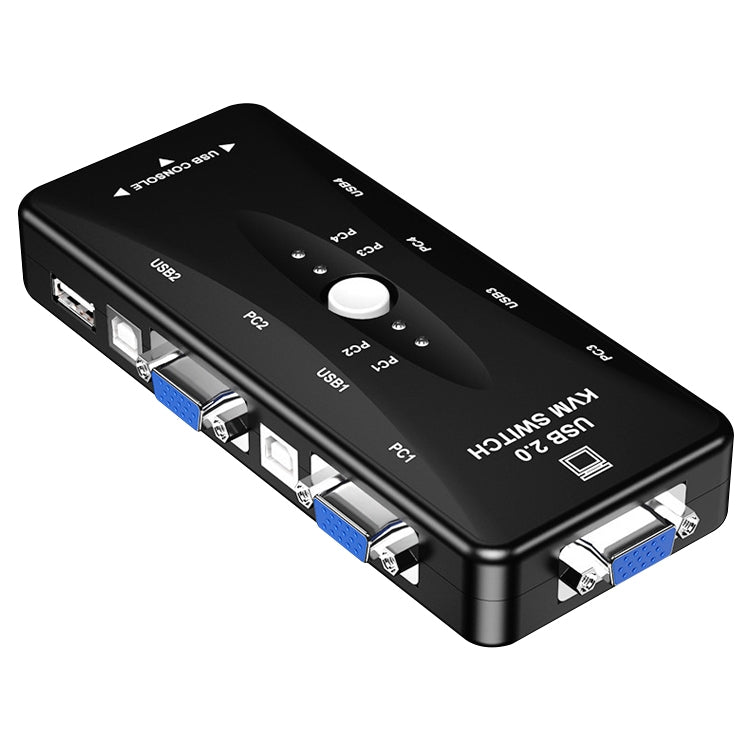 KSW-401V Switch KVM da 4 porte VGA + 3 porte USB a VGA con pulsante di controllo per monitor, tastiera, mouse, set-top box
