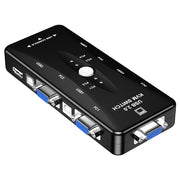 KSW-401V Switch KVM da 4 porte VGA + 3 porte USB a VGA con pulsante di controllo per monitor, tastiera, mouse, set-top box