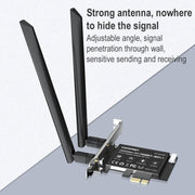 COMFAST CF-AX180 Scheda di rete wireless WiFi 6 da gioco a doppia frequenza Bluetooth 5.2 PCI-E da 1800 Mbps senza dissipatore di calore, CF-AX180