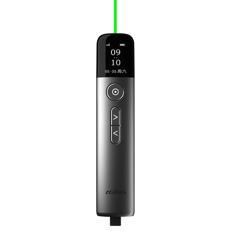 Presentatore wireless ASiNG A9 da 32 GB con penna per girare la pagina del laser multifunzionale PPT a luce verde, A9 32GB Green Light(Grey), A9 32GB Green Light(Blue)