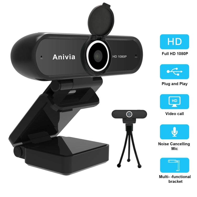 Telecamera W10 HD 1080P USB con fuoco fisso e microfono, W10