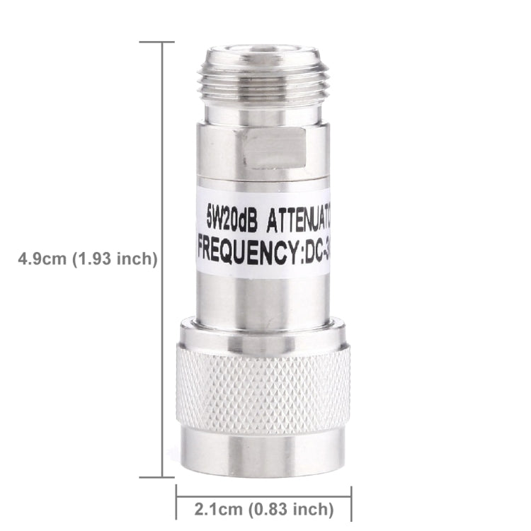 Attenuatore di guadagno di frequenza DC-13GHz da 5 W 20 dBi N femmina a N maschio, 20dBi