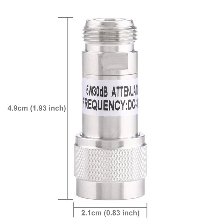 Attenuatore di guadagno di frequenza DC-13GHz da 5 W 30 dBi N femmina a N maschio, 30dBi