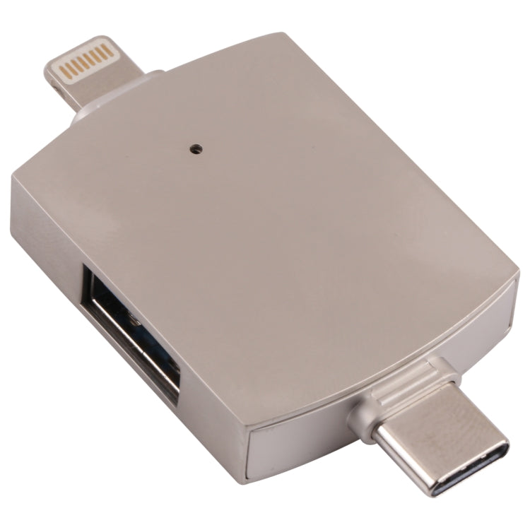 Lettore schede OTG 4 in 1 USB-C maschio a USB 3.0 e USB femmina