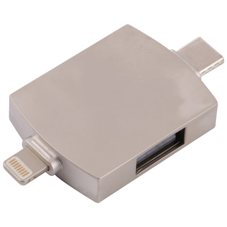Lettore schede OTG 4 in 1 USB-C maschio a USB 3.0 e USB femmina