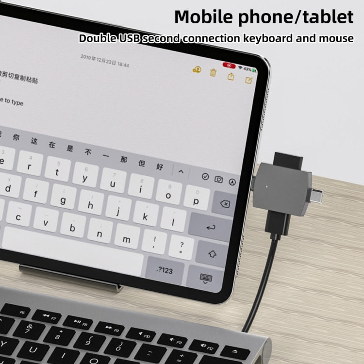 Lettore schede OTG 4 in 1 USB-C maschio a USB 3.0 e USB femmina