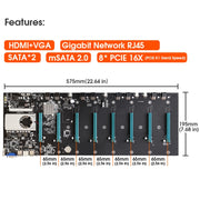 Scheda madre mineraria professionale BTC-S37, Motherboard