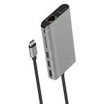 Onten 9591BD 8 in 1 USB-C / Type-C a PD USB-C / Type-C Ricarica + Gigabit Ethernet + Doppia USB 3.0 + HDMI + VGA + Slot per scheda SD + HUB AUX da 3,5 mm, 9591BD Black, 9591BD Grey, 9591BD Silver