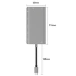 Onten 9591BD 8 in 1 USB-C / Type-C a PD USB-C / Type-C Ricarica + Gigabit Ethernet + Doppia USB 3.0 + HDMI + VGA + Slot per scheda SD + HUB AUX da 3,5 mm, 9591BD Black, 9591BD Grey, 9591BD Silver