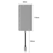 Onten 9591BD 8 in 1 USB-C / Type-C a PD USB-C / Type-C Ricarica + Gigabit Ethernet + Doppia USB 3.0 + HDMI + VGA + Slot per scheda SD + HUB AUX da 3,5 mm, 9591BD Black, 9591BD Grey, 9591BD Silver