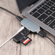 4 in 1 USB-C/Tipo-C maschio a USB-C/Tipo-C + AUX da 3,5 mm + USB 3.0 + Adattatore USB femmina, 3.5mm AUX + USB 3.0