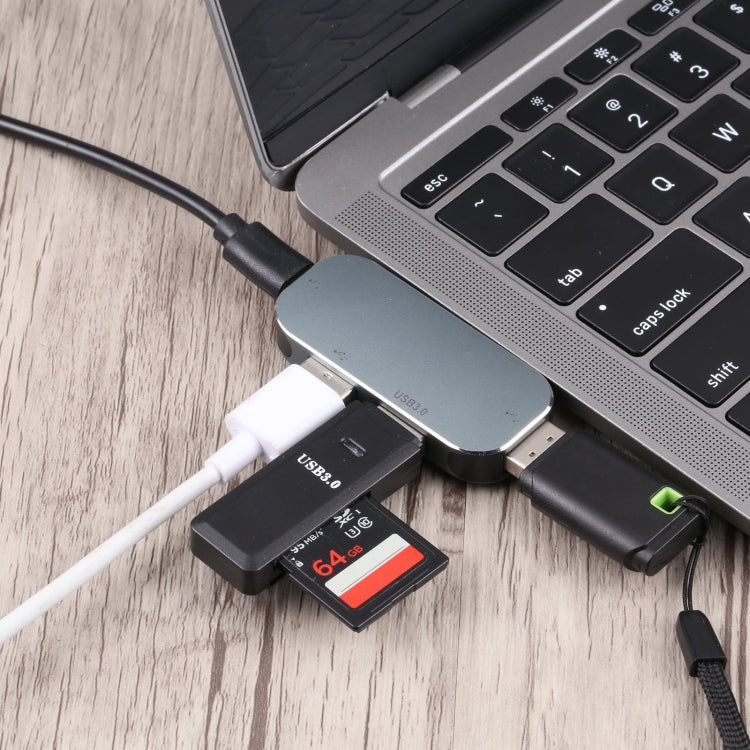Adattatore 4 in 1 USB-C maschio a USB-C + USB 3.0 doppio