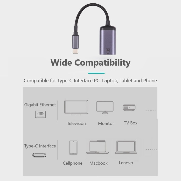 Cavo adattatore USB-C maschio a RJ45 femmina 10,5 cm