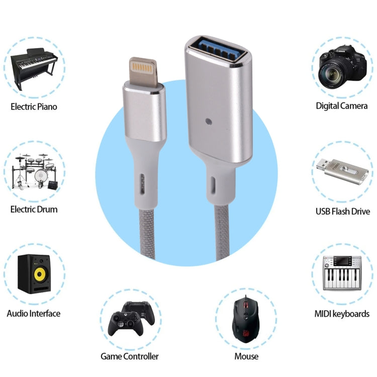 Adattatore per fotocamera OTG da 8 pin maschio a USB femmina, compatibile con IOS 13 o versioni successive