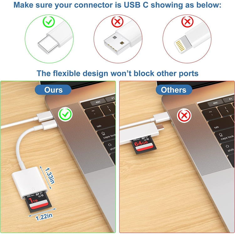 Adattatore USB-C a lettore schede SD HC 2 pezzi