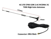 Adattatore di ricezione di rete per antenna 7dBi SMA maschio ad alto guadagno 4G LTE CPRS GSM 2.4G WCDMA 3G, 7dBi SMA 4G