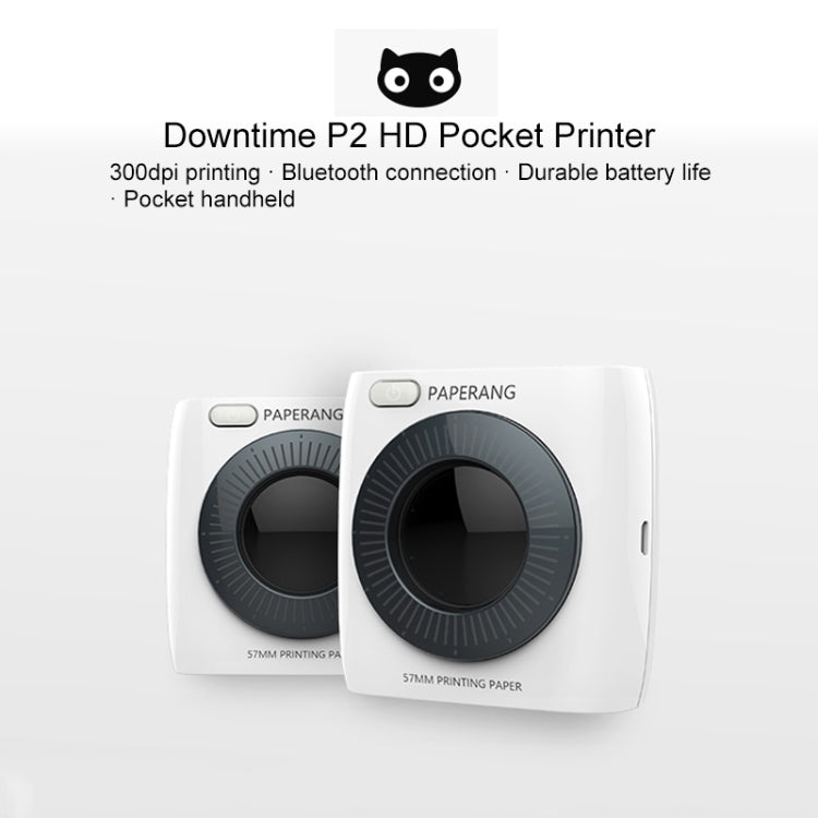 Stampante Bluetooth portatile PAPERANG P2 Stampante termica per telefono fotografico con connessione wireless, P2 White