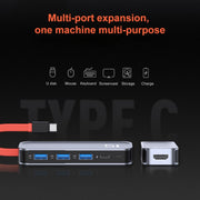 ROCK TR21 USB-C / Tipo-C a HDMI + USB 3.0 x 3 + PD 4K 60Hz Docking station 5 in 1, TR21