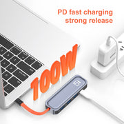 ROCK TR21 USB-C / Tipo-C a HDMI + USB 3.0 x 3 + PD 4K 60Hz Docking station 5 in 1, TR21