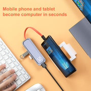 ROCK TR21 USB-C / Tipo-C a HDMI + USB 3.0 x 3 + PD 4K 60Hz Docking station 5 in 1, TR21